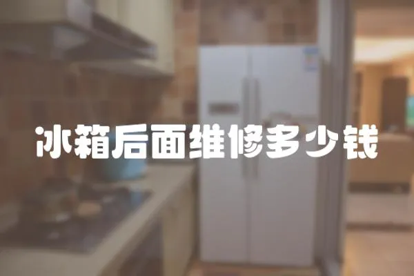 冰箱后面維修多少錢