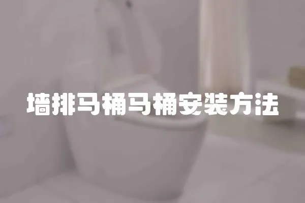 墻排馬桶馬桶安裝方法