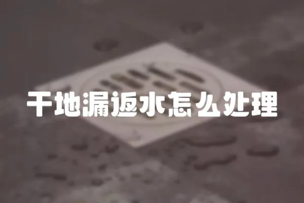 干地漏返水怎么處理