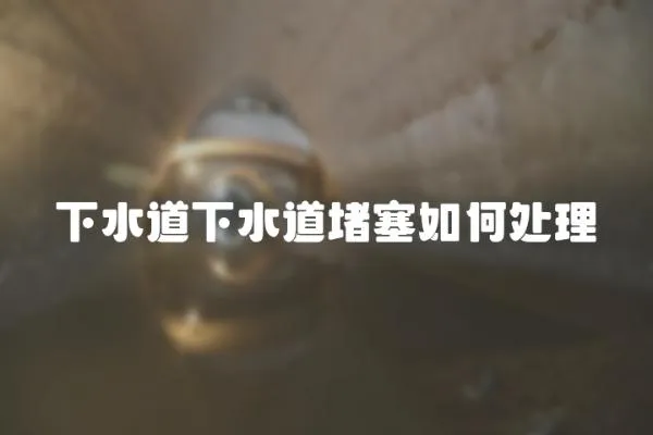 下水道下水道堵塞如何处理