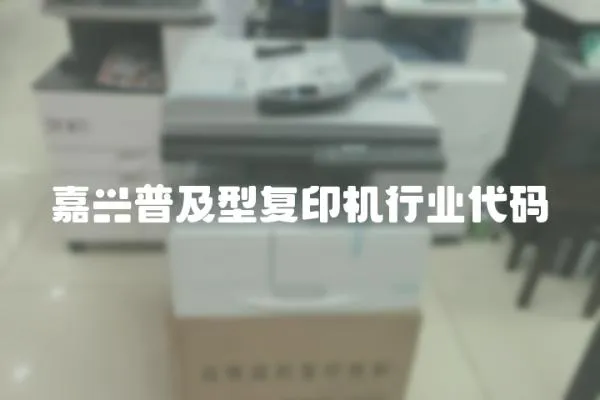 嘉興普及型復(fù)印機行業(yè)代碼