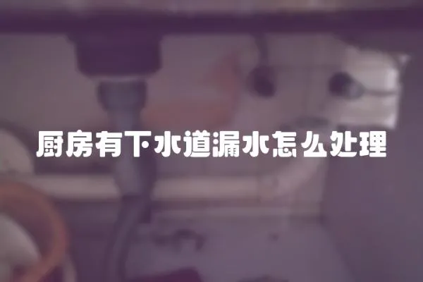 廚房有下水道漏水怎么處理