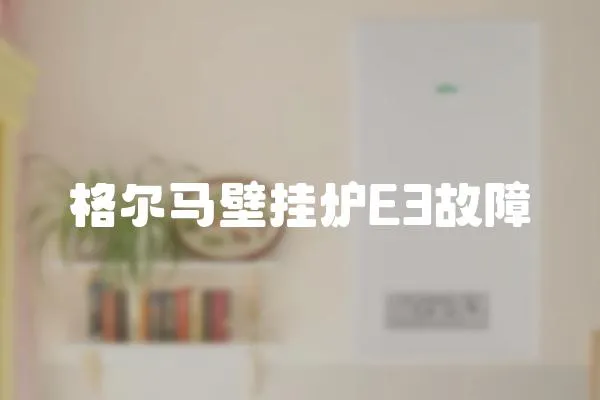 格爾馬壁掛爐E3故障