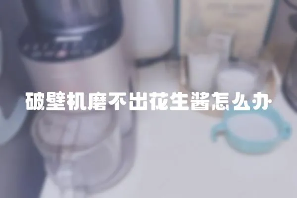 破壁機磨不出花生醬怎么辦