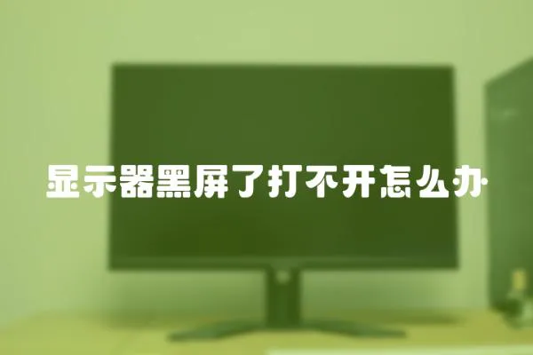 顯示器黑屏了打不開怎么辦