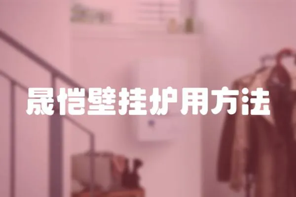 晟愷壁掛爐用方法