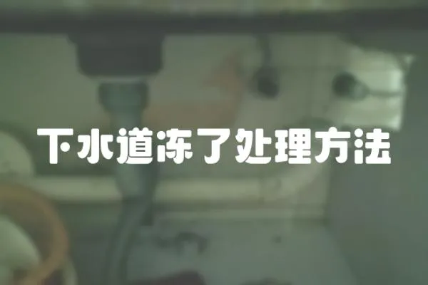 下水道凍了處理方法