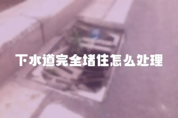 下水道完全堵住怎么處理