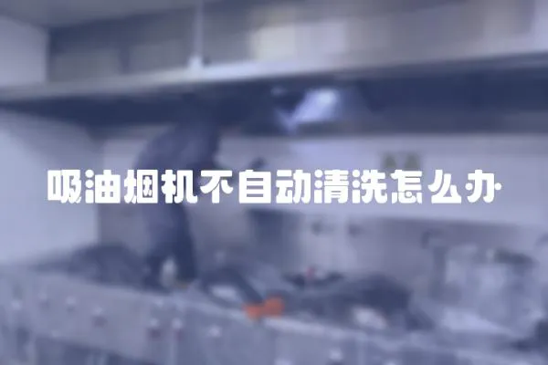 吸油煙機不自動清洗怎么辦