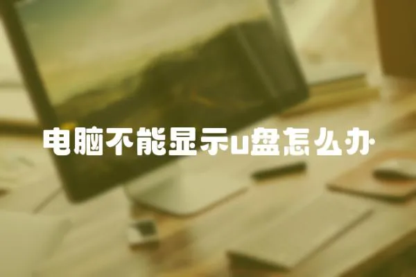電腦不能顯示u盤怎么辦