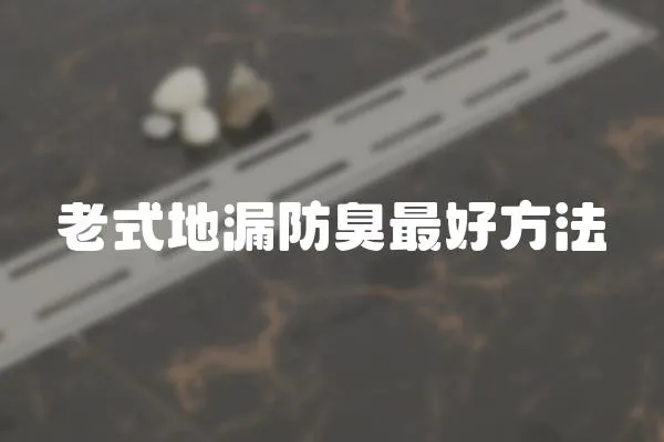 老式地漏防臭最好方法