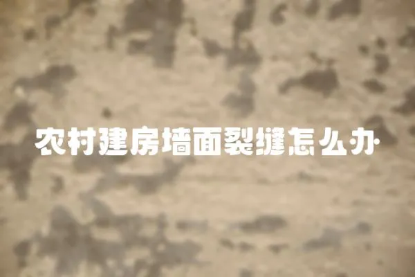 農村建房墻面裂縫怎么辦