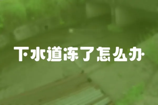 下水道凍了怎么辦