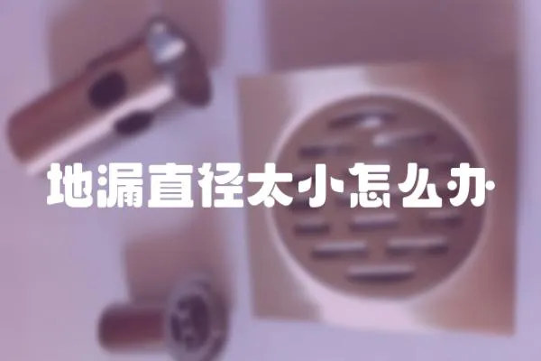 地漏直徑太小怎么辦