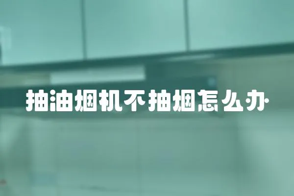 抽油煙機不抽煙怎么辦