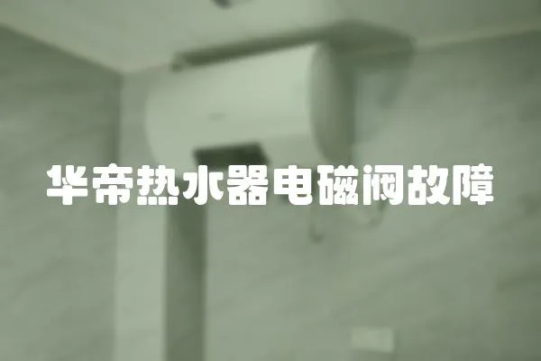 華帝熱水器電磁閥故障