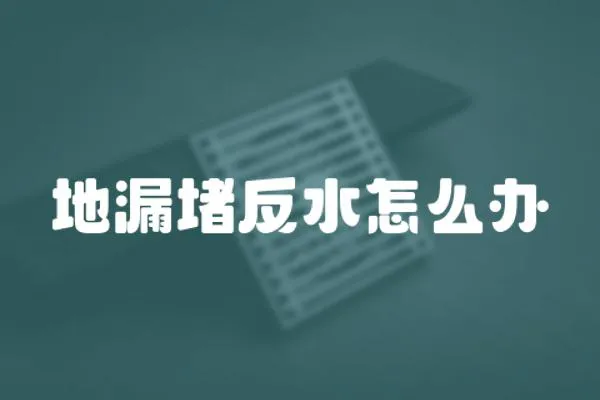 地漏堵反水怎么辦