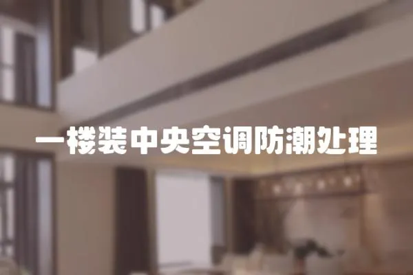 一樓裝中央空調防潮處理