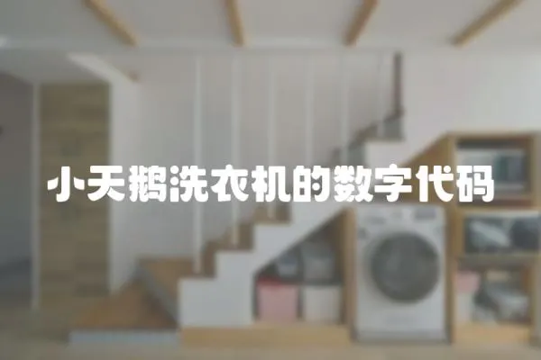 小天鵝洗衣機的數字代碼
