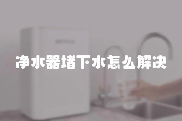 凈水器堵下水怎么解決