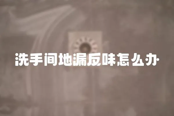洗手間地漏反味怎么辦