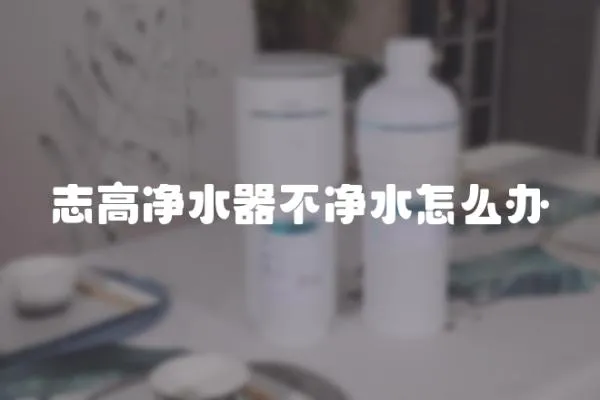 志高凈水器不凈水怎么辦