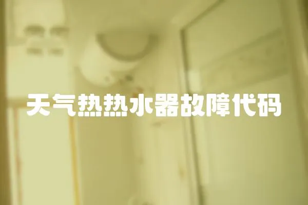 天氣熱熱水器故障代碼