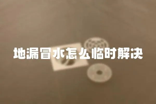 地漏冒水怎么臨時解決