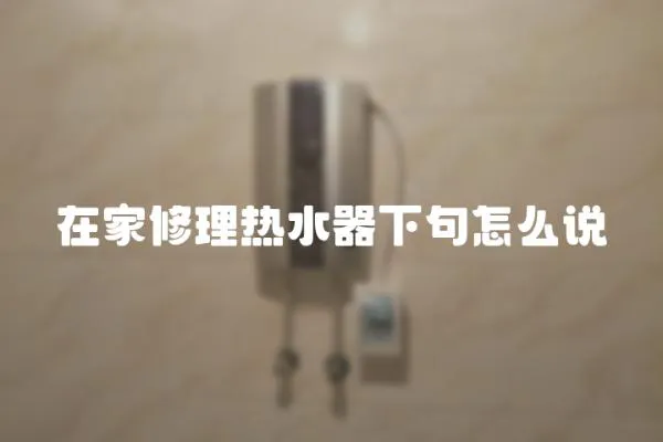 在家修理熱水器下句怎么說
