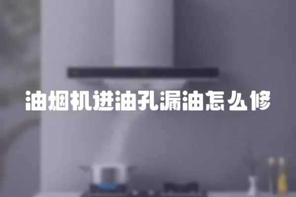 油烟机进油孔漏油怎么修