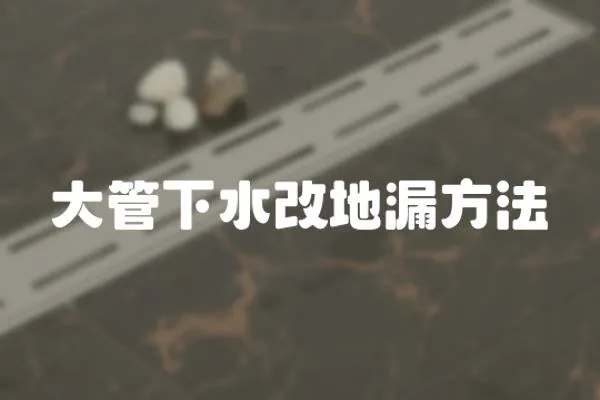 大管下水改地漏方法