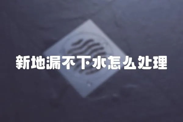 新地漏不下水怎么處理