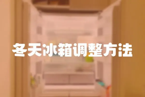 冬天冰箱調整方法