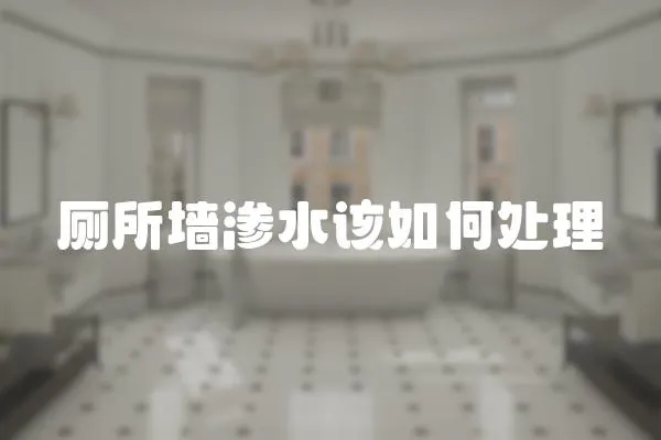 廁所墻滲水該如何處理