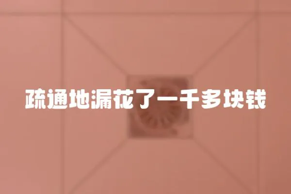 疏通地漏花了一千多塊錢