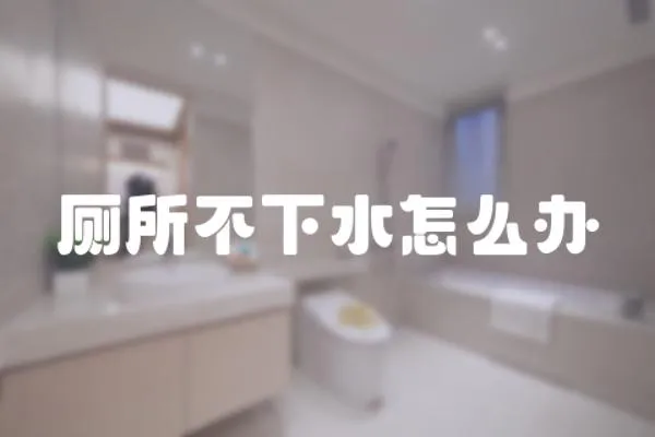 廁所不下水怎么辦