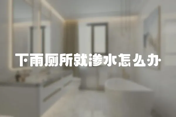 下雨廁所就滲水怎么辦