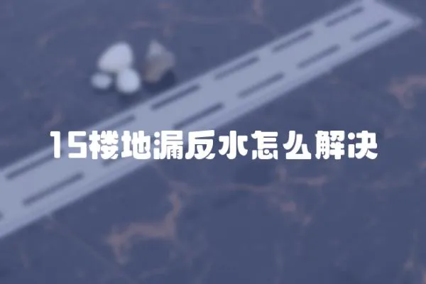 15樓地漏反水怎么解決