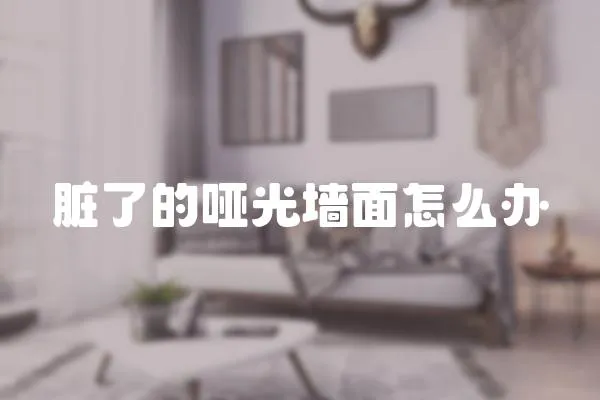 臟了的啞光墻面怎么辦