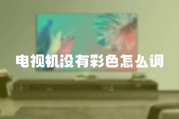 電視機沒有彩色怎么調