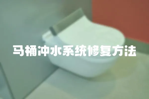 馬桶沖水系統修復方法