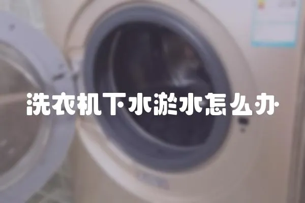 洗衣機下水淤水怎么辦