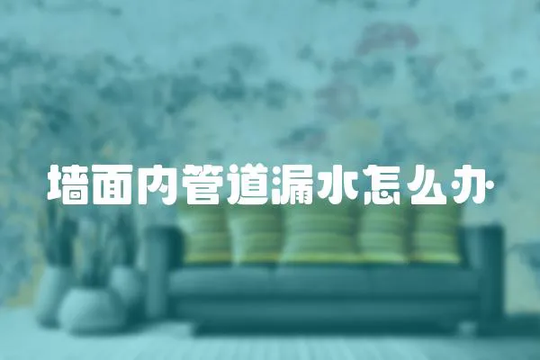 墻面內管道漏水怎么辦