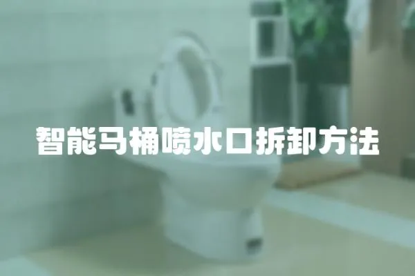 智能馬桶噴水口拆卸方法