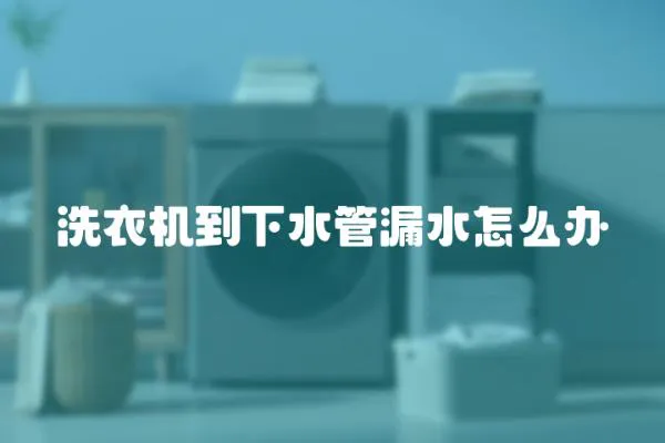 洗衣機(jī)到下水管漏水怎么辦