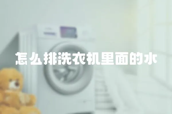 怎么排洗衣機里面的水