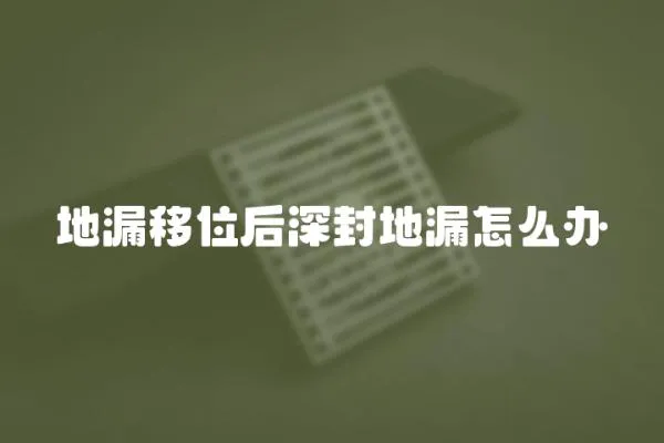 地漏移位后深封地漏怎么辦