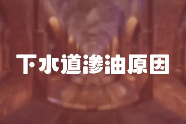 下水道滲油原因