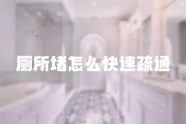 廁所堵怎么快速疏通