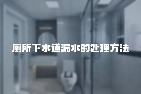 廁所下水道漏水的處理方法